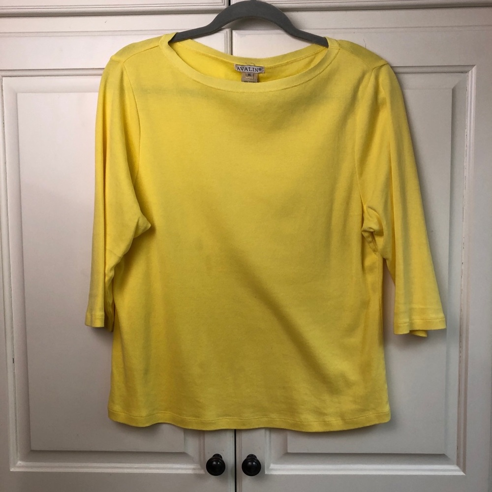 Cotton boat neck 3/4 sleeve T-Shirt